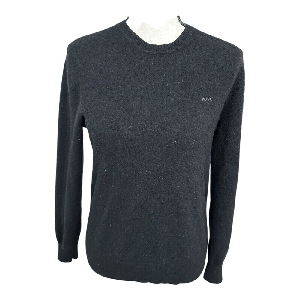 Michael Kors Women's 100% Cashmere High Neck Sweater lSoft‎ Black Size Small